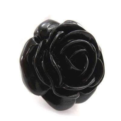 [J8731] - Black 'Rosa Romantica' Designer Ring