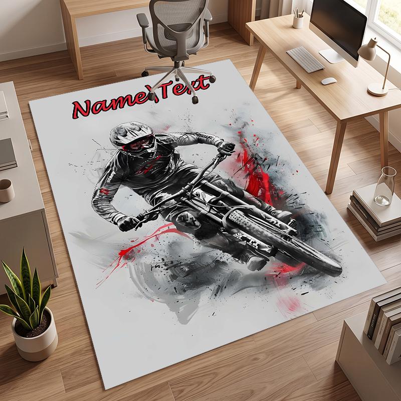 cross country rider (1) Personalized name Office Carpet Stylish Decor for Living Room Bedroom Kitchen