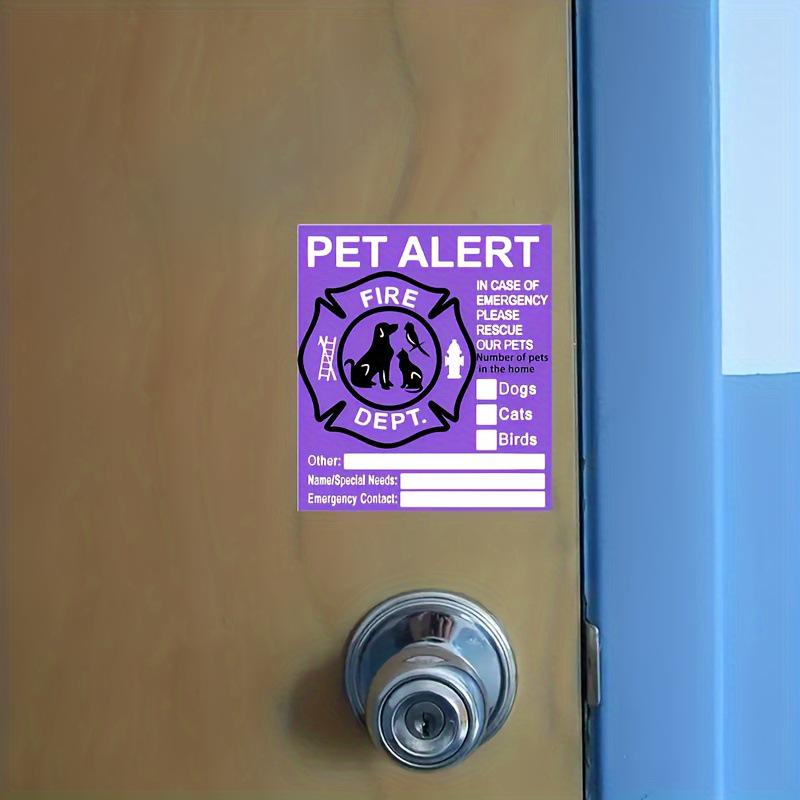 Pet Fire Safety Warning Window Stickers: Waterproof Rescue Alert for Dogs & Cats