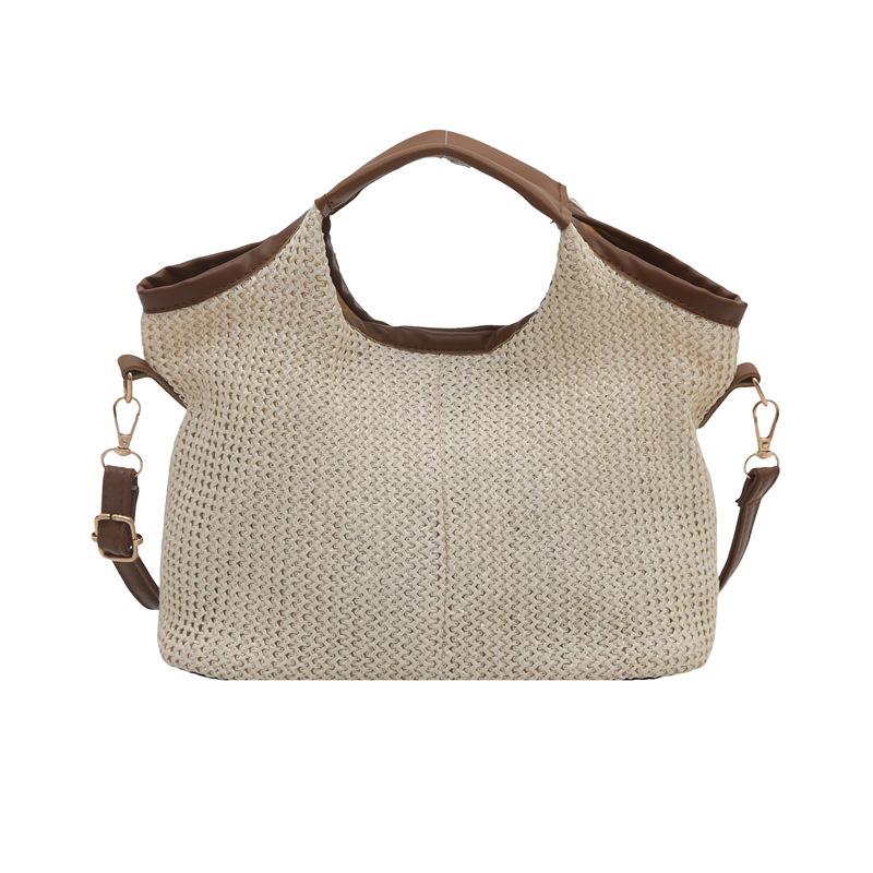 New Ins Korean Woven Bag Women's Fashion Commuter Shoulder Messenger Bag Casual Vegetable Basket Handbag
