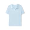 Slim Fit Cool Feel Classic Sports Breathable Comfortable Short Sleeve Polo Shirt Women Tops Folk-Blue L225W233-04H4