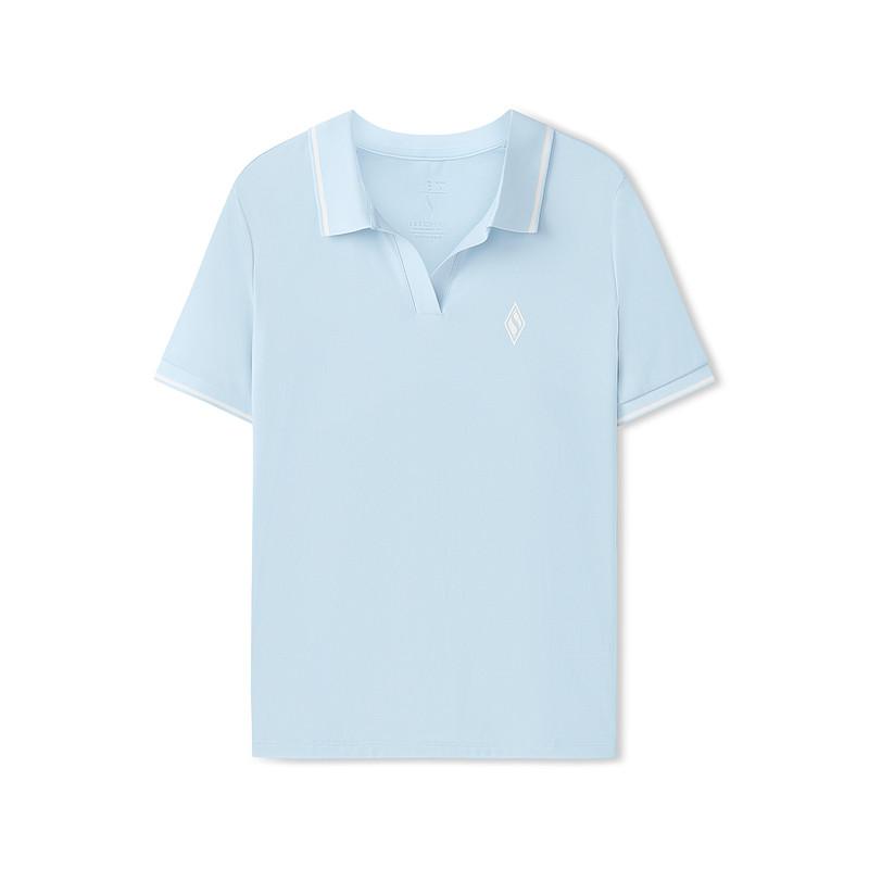 Skechers Slim Fit Cool Feel Classic Sports Breathable Comfortable Short Sleeve Polo Shirt Women tops Folk-Blue L225W233-04H4 S
