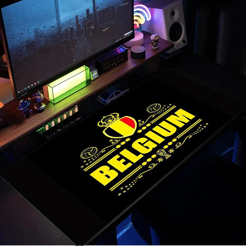 Belgian Football Association Emblem mouse pad, rubber base, esports desk mat, mouse pad for gamers and office use, gaming desk , easy to clean mat