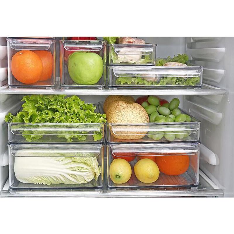 Buy Stackable Plastic Food Storage Bins Kitchen Refrigerator Organizer