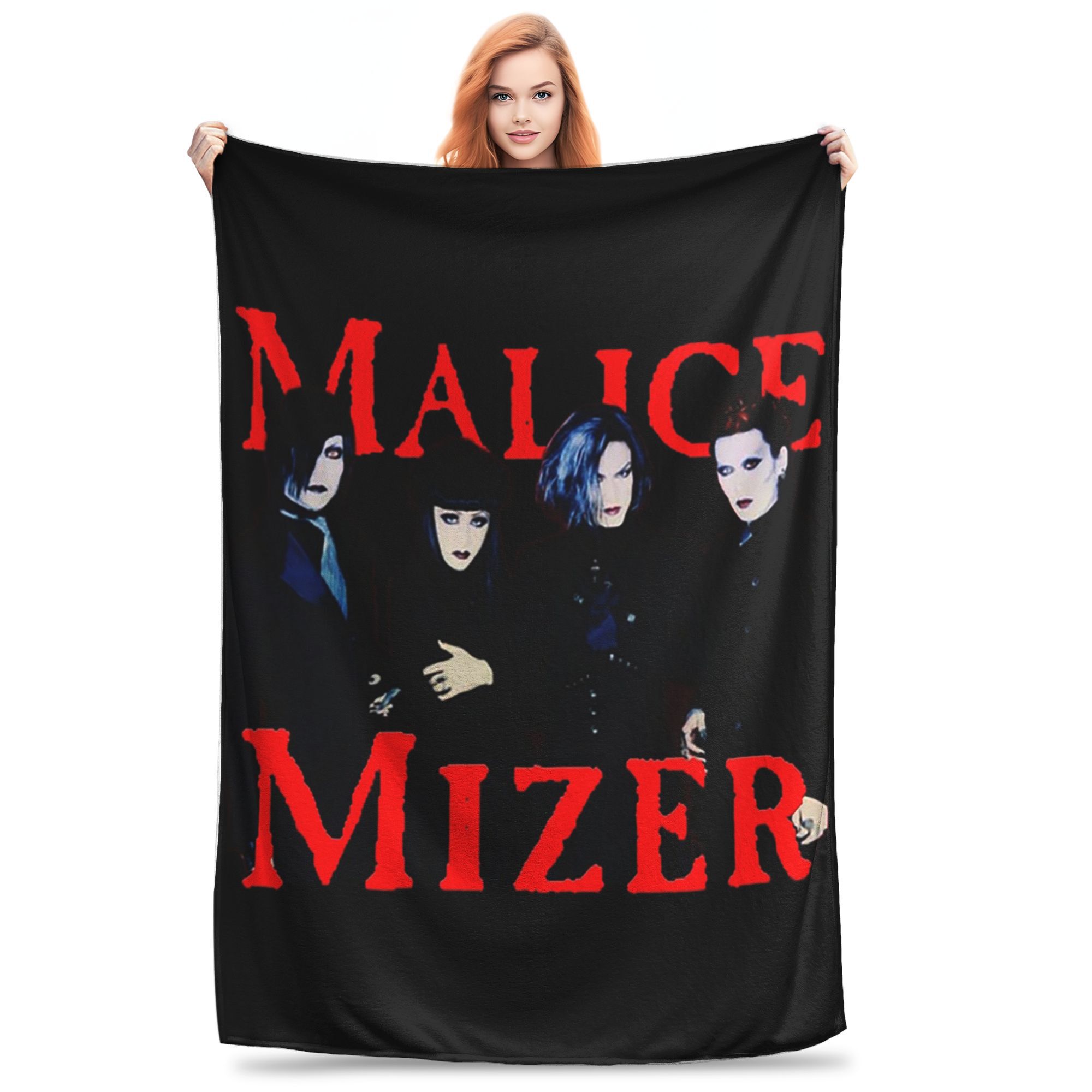 Exquisite Fashion Items Unisex Flannel Throw Blanket Malice Mizer Visual Kei Japanese Band Members Mana Gackt Kami Közi Blankets Soft Bedding For Living Couch
