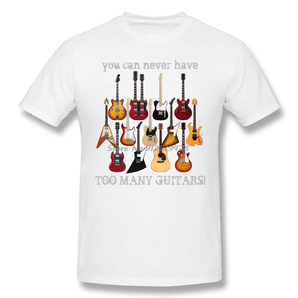 2025 Fashion T Shirts Funny Electric Guitar Music Style Short Sleeve Casual Men Fashion O-neck Cotton T-Shirts Tee Top
