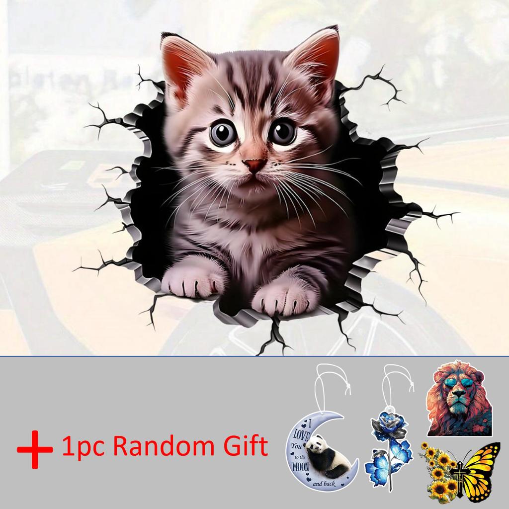 1 Stück 3D Autoaufkleber süße Katze Katze personalisiert Block Karosserie Kratzer Auto Motorrad SUV Fenster Laptop universeller Dekorationsaufkleber