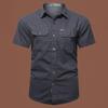 Men's Outdoor Iron-Free Short Sleeve Cotton Work Shirt