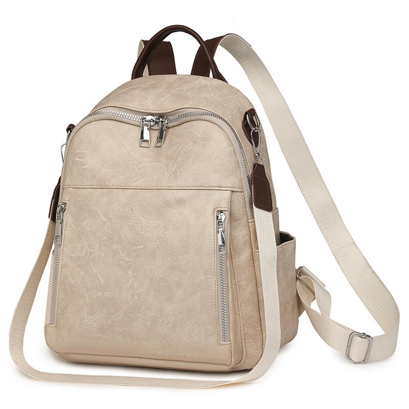 Trendy Women's PU Leather Backpack Large Capacity Anti-Theft School Laptop Bag Travel Rucksack