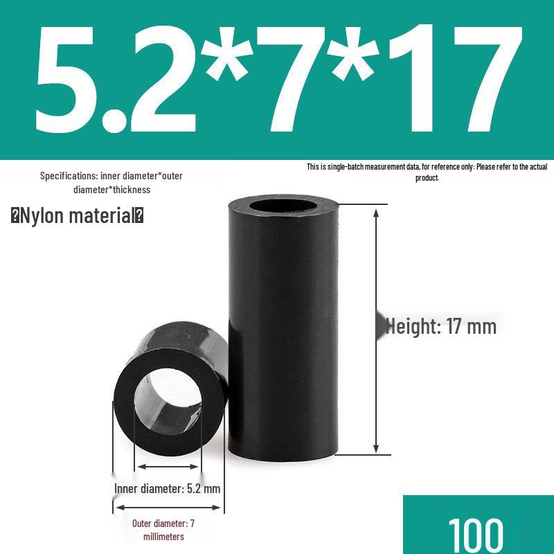 Nylon Wear-Resistant Hollow Cylindrical Spacer Sleeve and Bearing Bushing
