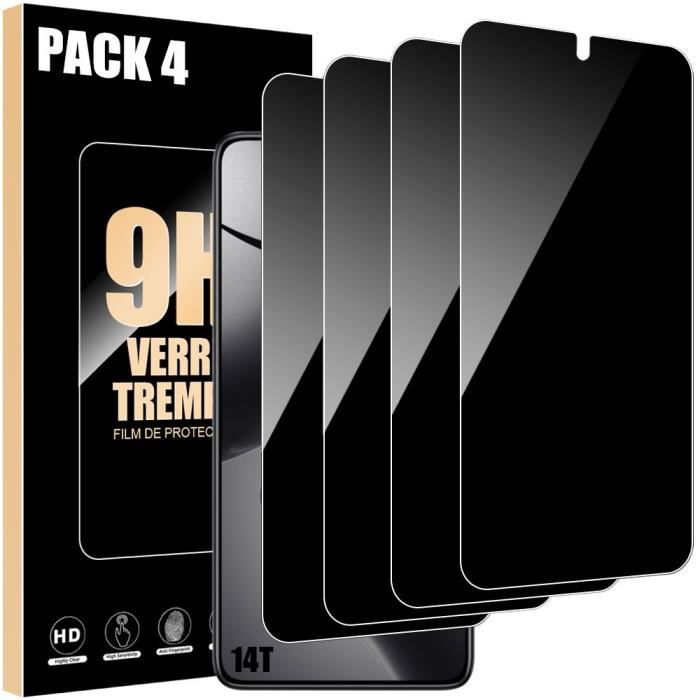 Protecteur d'écran - E.F.Connection - 14T - Verre trempé - Anti-espion - Lot de 4