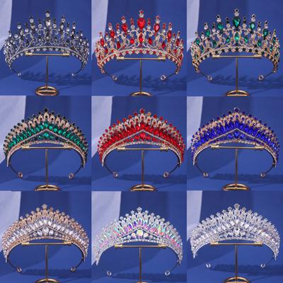 Brautkrone Kopfschmuck Barock Vintage Prinzessin Königin Kristall Tiara Für Frauen Hochzeitskrone Haar Kleid Accessoires Schmuck