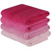 Set of 4 Hand Towels - 50 X 90 Cm - Pink