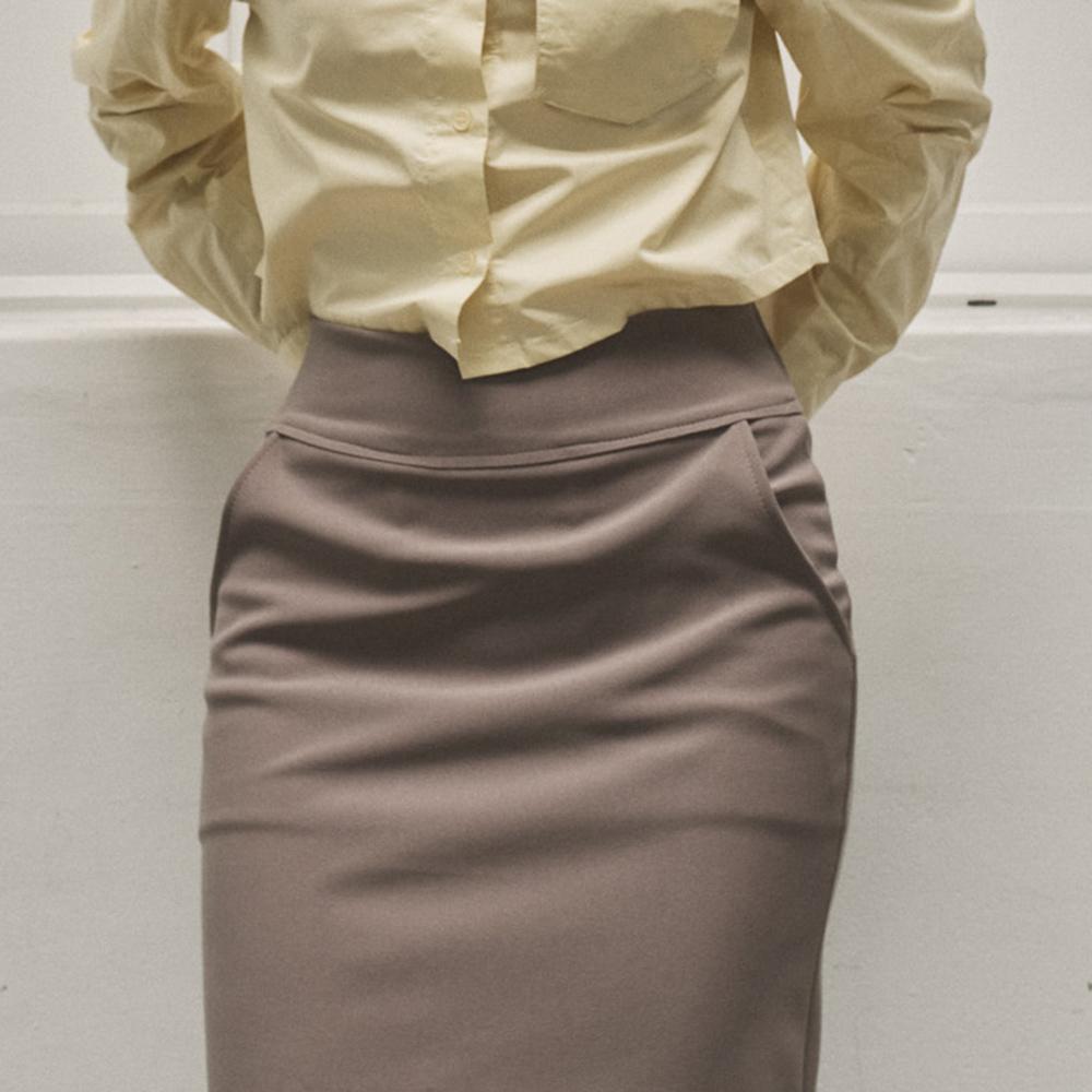 Eiaenlei Ar_Simple Side Pocket Slim Skirt_Beige