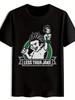 T-shirt Black Graphic with Cartoon Character & "Less Than Jake" Print - 100% Polyester