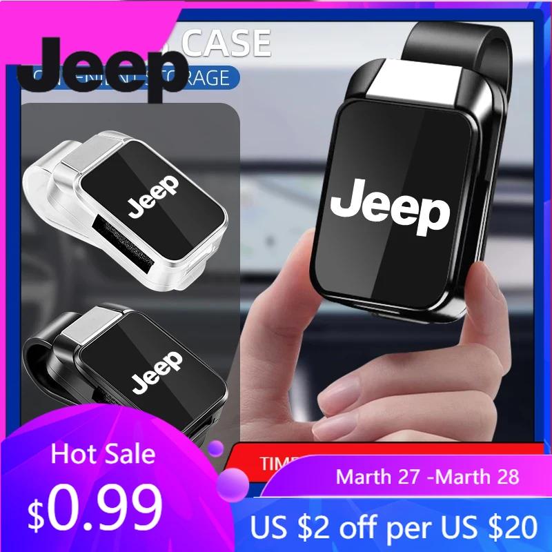 For Jeep Car Sun Visor Glasses Box Sunglasses Clip Card Ticket Holder  Accessories For Jeep Grand Cherokee Wrangler Compass R nero