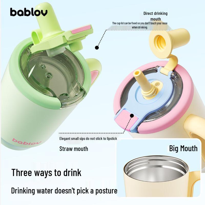 BabloV Blumenwald 316 Edelstahl Isolierte Trinkbecher mit Strohhalm