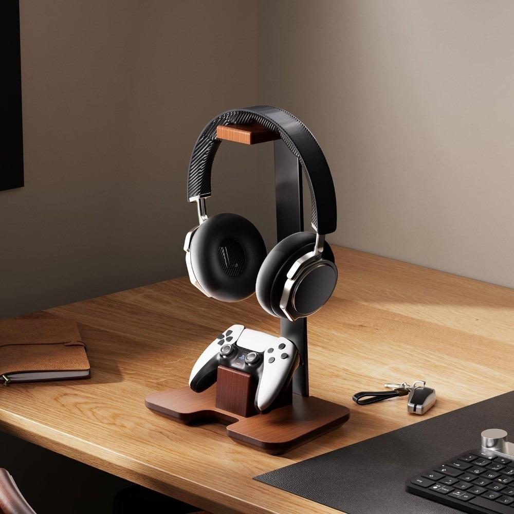High Quality Wooden Headphone Stand Detachable Universal Headset Stand Creative Game Controller Stand for Desk