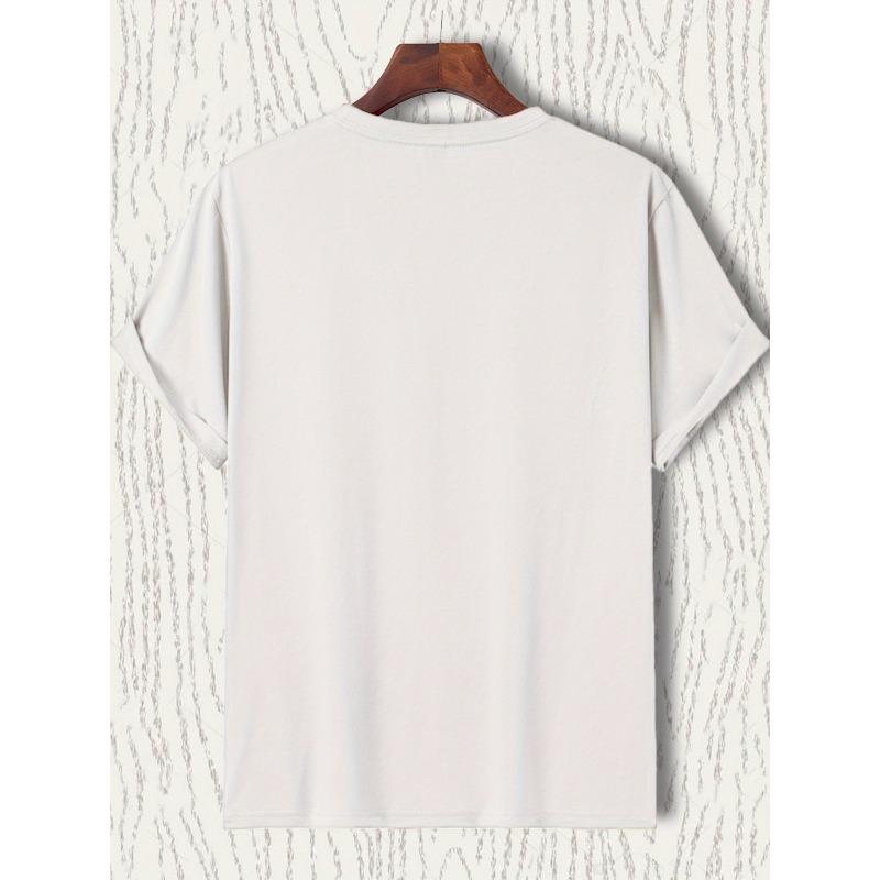 Europäische Größe Trendiges und Modisches Lässiges Herren-T-Shirt für den täglichen Gebrauch Bequeme Rundhals-T-Shirts für Herren Normale Passform