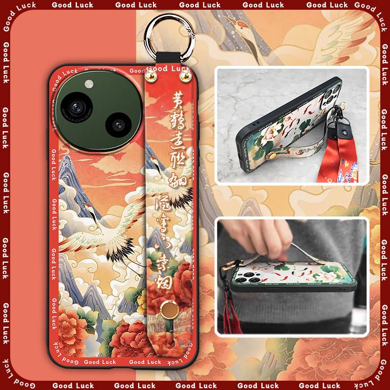 Wrist Strap Lanyard Phone Case For Sharp Aquos R9/SH-51E Wristband Kickstand Waterproof Fashion Phone Holder Silicone