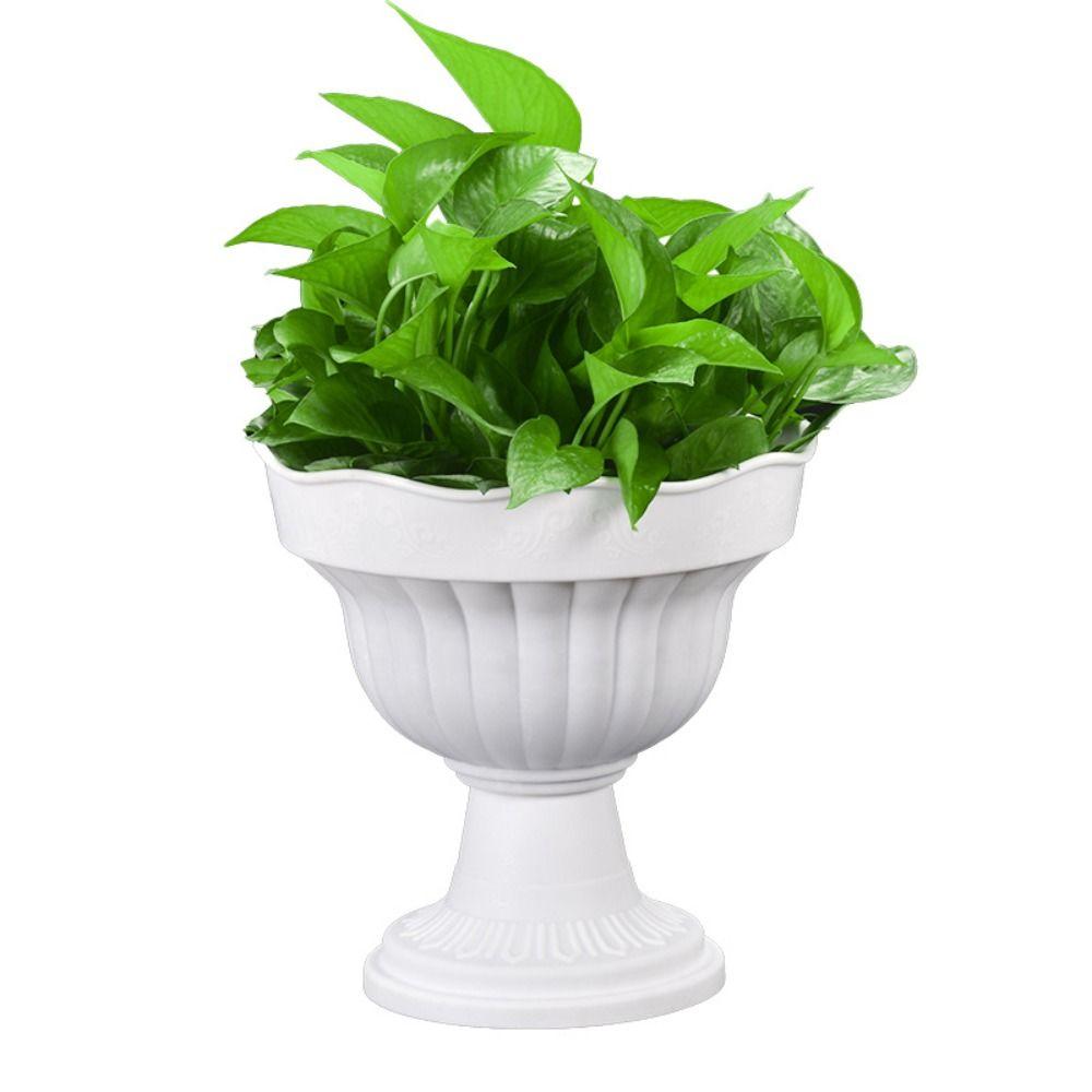 White Roman Plant Flower Pot Retro Plastic Flower Planter Romantic Succulent Plant Flower Container Home Decoration
