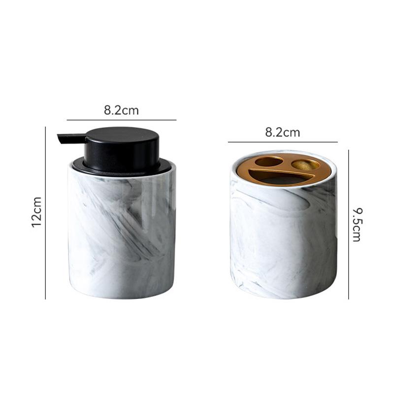 Nordic Marble Ceramic Mousse Foam Lotion Bottle Shampoo Refill Bottle Bathroom Accessories Modern Marble Ceramic Soap Dispenser