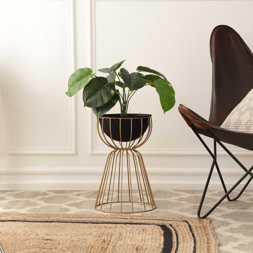 Twin Medium Bloom Black Floor Planters | 30 X 30 X 46 Cm