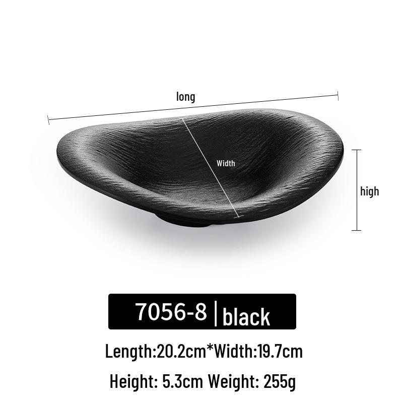 Японская меламиновая тарелка для салата и пасты в форме соломенной шляпы A5 - Высококачественная неправильная тарелка для холодных блюд в западном стиле