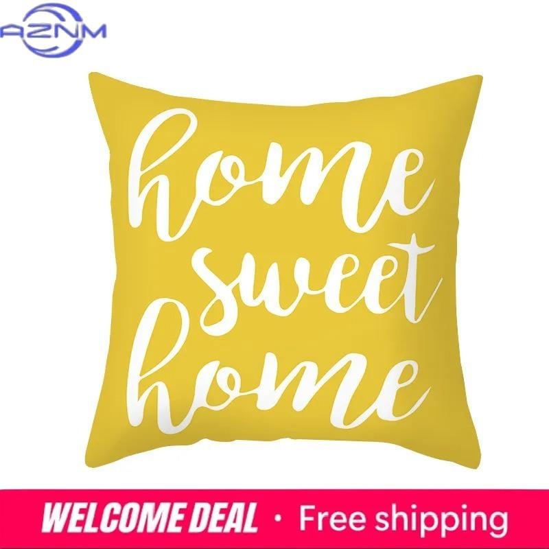Yellow Geometric Simple Pattern Decorative Pillowcase Cushion Pillowcase Bedding Decoration