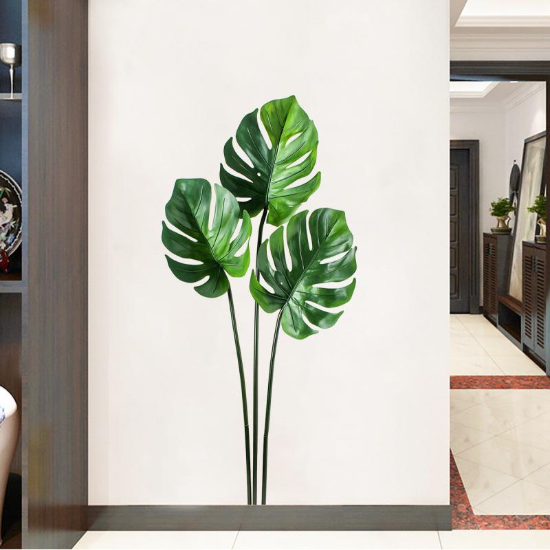 Removable Artificial Green Plant Wall Sticker for Bedroom and Living Room Home Decor Background Self Adhesive Peel and Stick