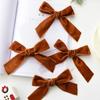 18pcs Set Velvet Xmas Tree Ribbon Merry Christmas Red Green Brown Hanging Pendant 1/1.5/2.5/3.8cm Wreath Ribbon Decor