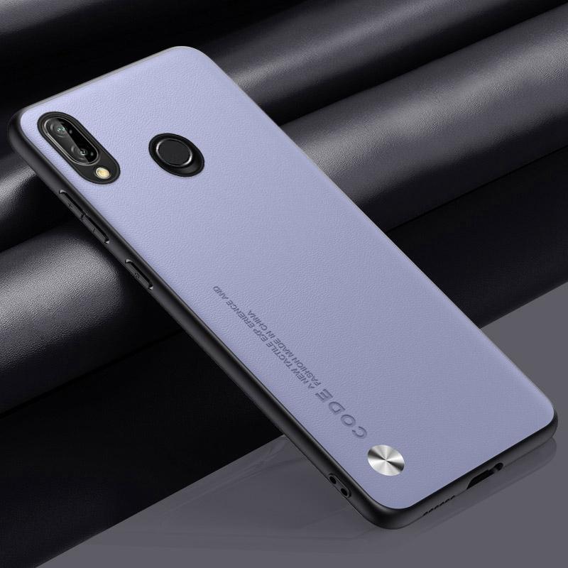 

Роскошный чехол из искусственной кожи для Huawei P Smart 2019, задняя крышка, матовый силиконовый противоударный чехол для телефона с полной защитой для Honor 10 Lite For P Smart 2019 светло-фиолетовый