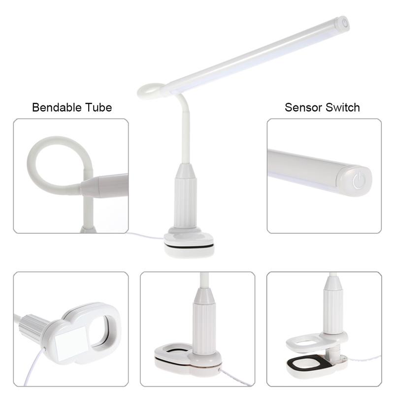 5W 24 LEDs Eye Protect Clamp Clip Light Table Lamp Stepless Dimmable Bendable LED Desk Lamp