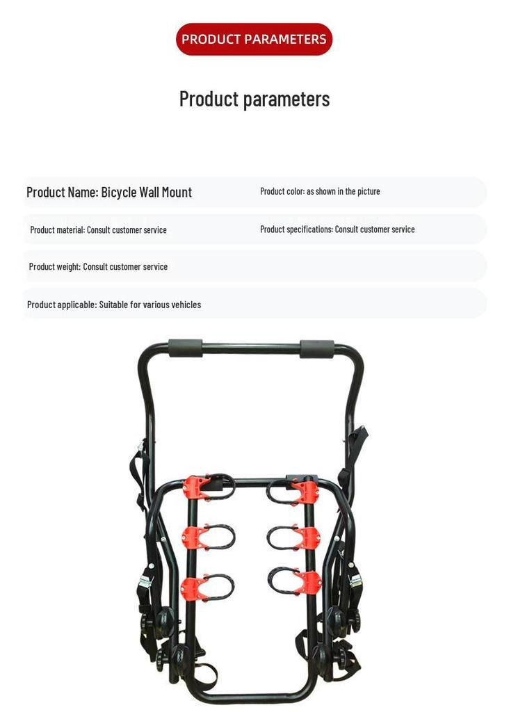Vehicle Rear-Mounted Mountain Bike Rack for Sedans & SUVs