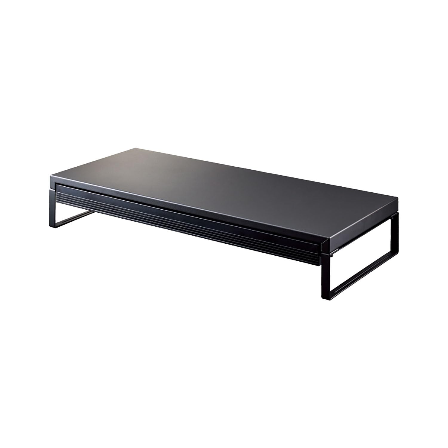 

LIHIT LAB Computer Stand/Monitor Stand/Desktop Stand, 590mm Wide, with Drawer, Matte Black, A7338-124