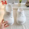 Girls Hole Shoes 2025 New Summer Children's Bag Head Sandals Outside Wear Girls DIY Shoes Non-slip Fashion