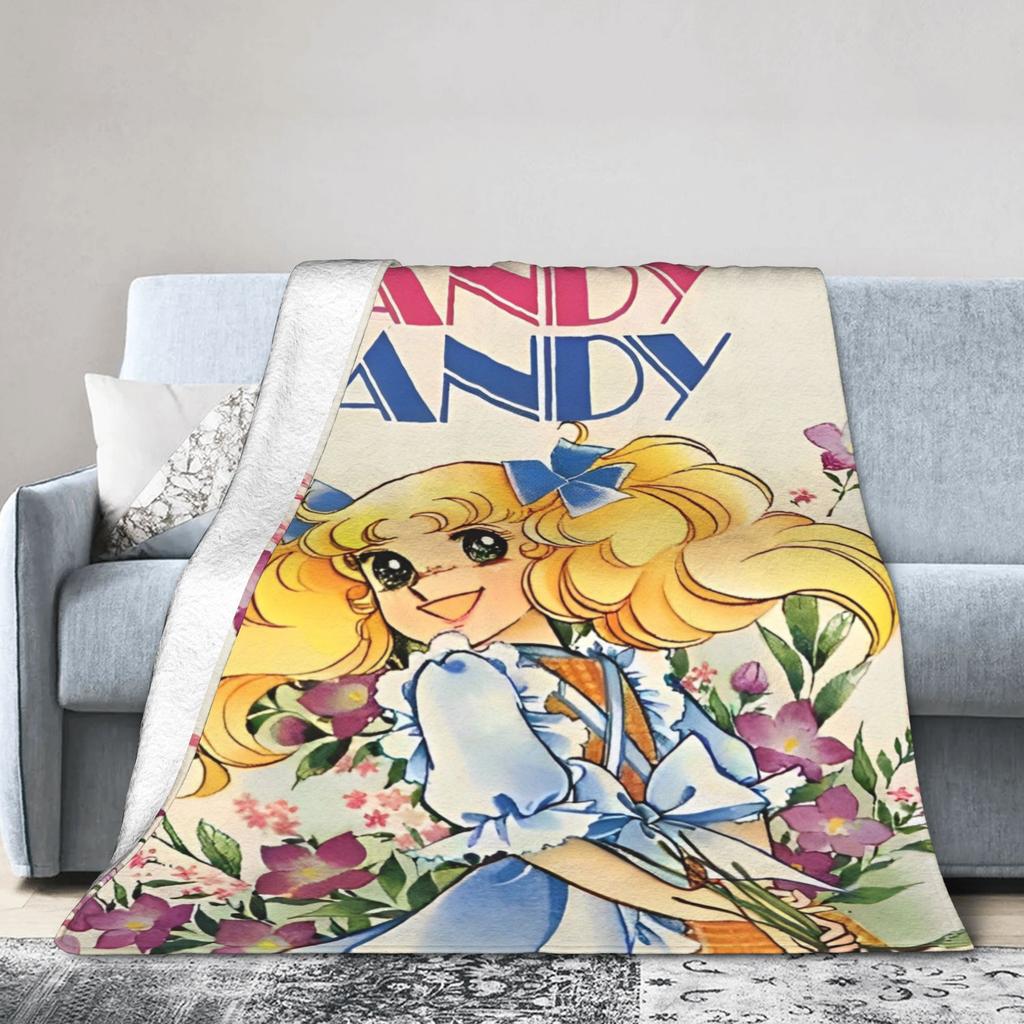 Cartoon Candy Candy Anime Blanket  Plush Funny Warm Throw Blanket for Bed Sofa Summer