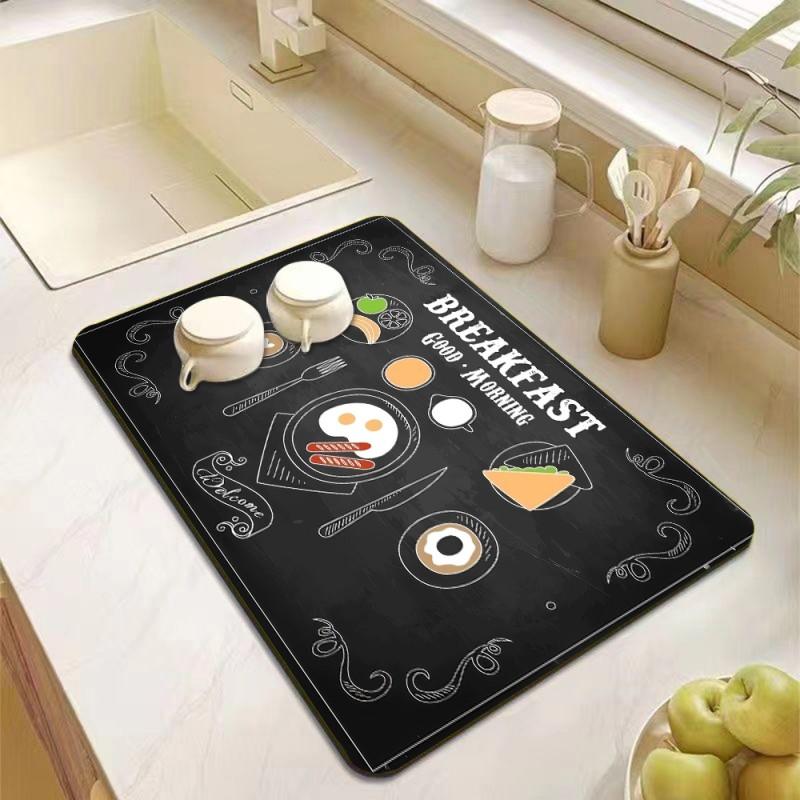 Drying Mat Coffee Mat Super Absorbent Drying Dish Drying Mats for Kitchen Counte Mat for Toilet Countertop Home Supplies