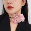 Big Flower Collar Choker Necklace Gothic Lolita-Black Collarbone Chain Necklace Jewelry Ornament Perfect Christmas-Decor