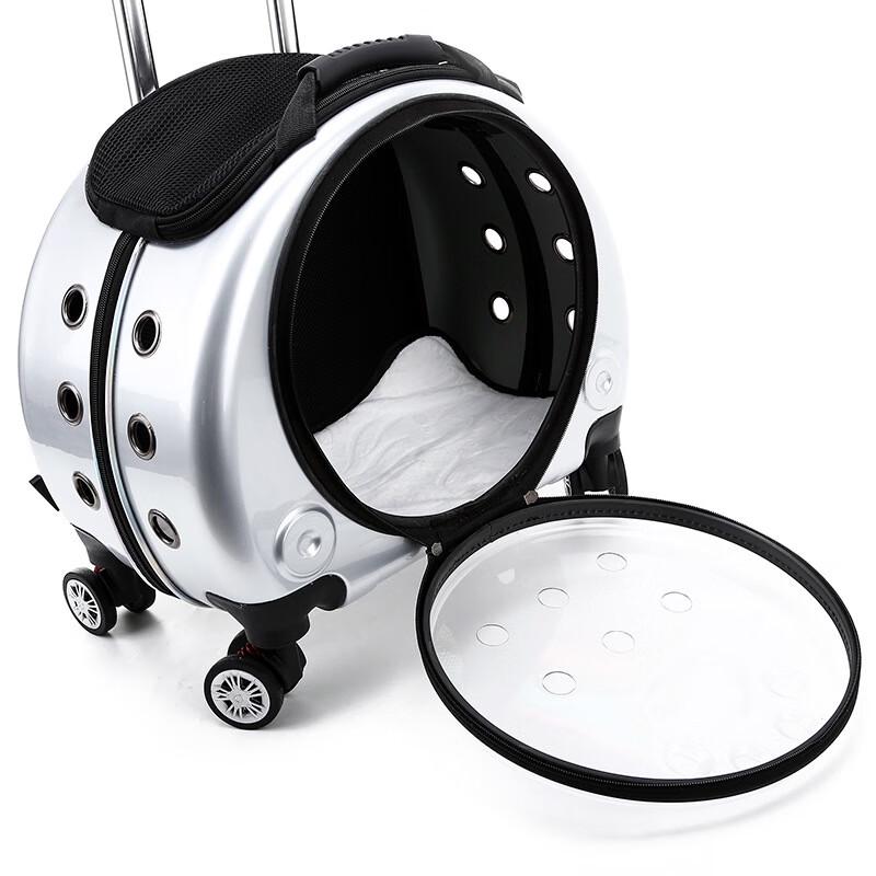 Transparent Space Capsule Pet Carrier Backpack with Wheels