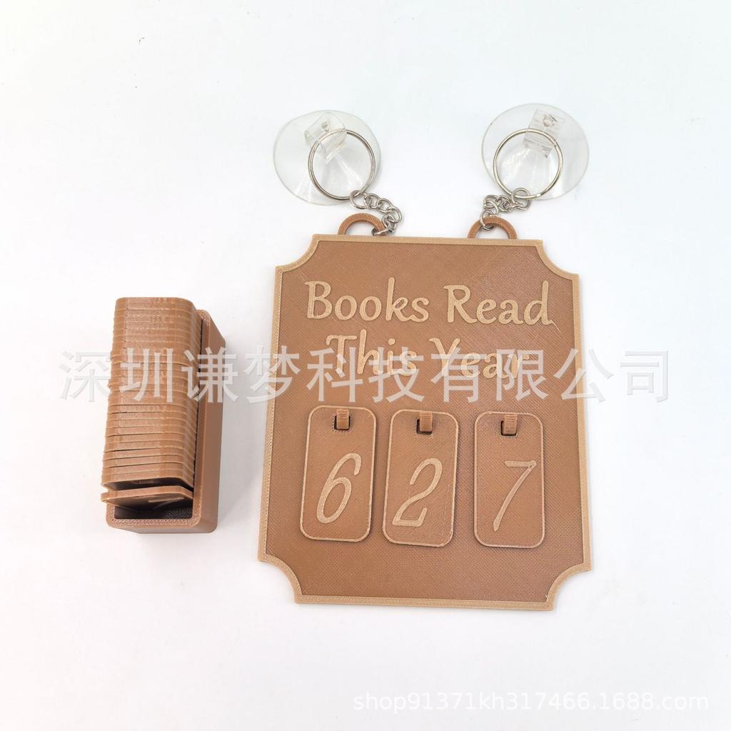 Vintage Style Hanging Bookshelf Counter For Tracking Books Read This Year, Decorative Bookish Home And Library Ornament