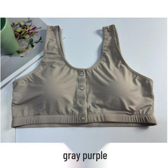 Modal Bamboo Fiber Front-Opening Bra for Plus Size, Middle-Aged, and Elderly - Vest Style