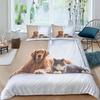 Katzen- und Hunde-Bettbezug-Set Mops Bettwäsche-Set Kawaii Welpe Tier Bettdeckenbezug Valentinstag Liebesherz Hochzeit Steppdeckenbezug