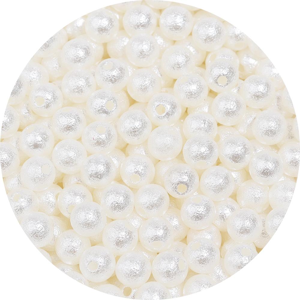 30-300pcs/lot Multisize ABS Imitation Pearl Beads Frosted Big Hole Acrylic Round Beads For DIY Craft Bracelet Necklace Wholesale