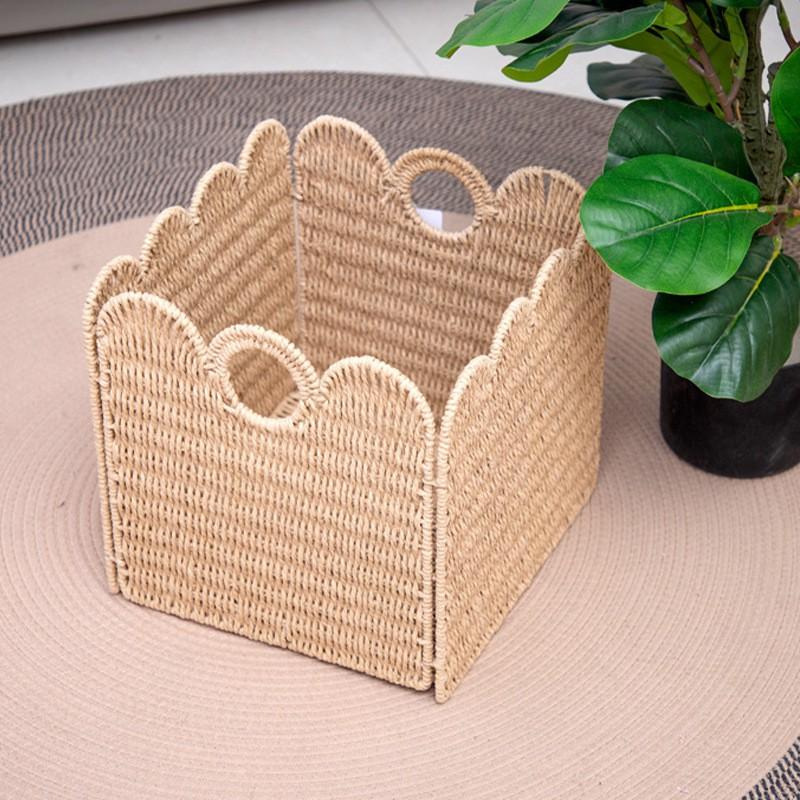 Faltbarer Papierseil-Aufbewahrungskorb Schreibtisch Büro Küche Bad Umweltfreundlicher Organizer Schreibwaren Obst Schmuck
