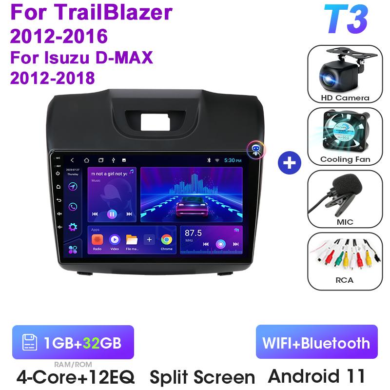 2 Din Android 12 Car Radio For Chevrolet TrailBlazer 2 2012-2016 For Isuzu D-MAX 2 2012-2018 Multimedia Video Player GPS Carplay
