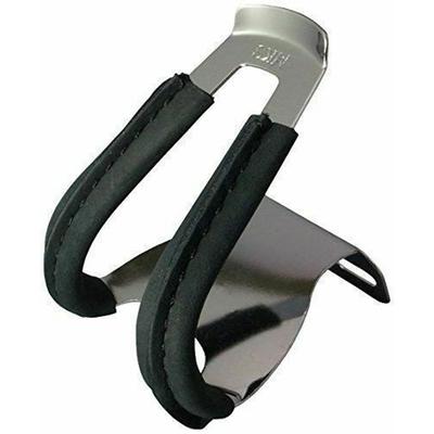 MKS Bicicleta Toe Clip MEIO CLIP Clip com Preto (Mikashima Seisakusho) com couro (Meio Couro)