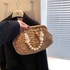 Popular spring and summer shoulder crossbody straw woven bag women's fashion woven clip bag mini beach bag