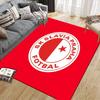 SK Slavia Prague Flannel Printed Carpet, Home Sofa Decoration for Living Room & Bedroom, Non‑Slip Play Flannel Floor Mat for Game Room