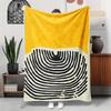Gelb-Schwarze Fingerabdruck-Flanell-Kuscheldecke Lebendiges Abstraktes Design Weiches Gemütliches Fleece für Sofa, Bett, Büro und Reisen Alles